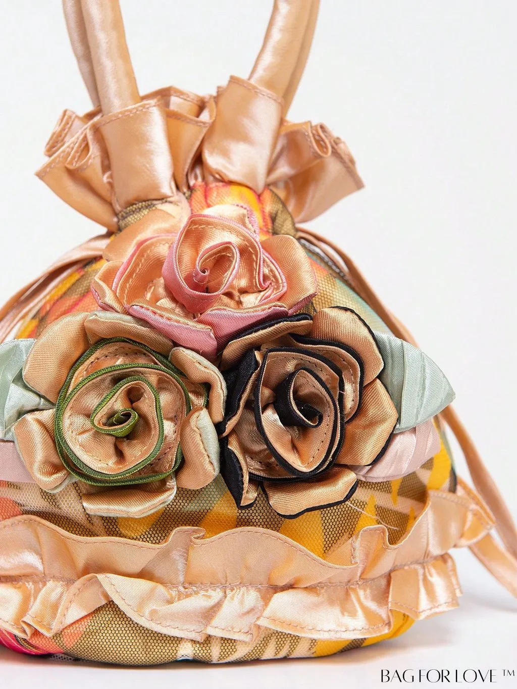 BagForLove - Floral Drawstring Handbag: Trendy, Elegant Evening & Phone Bag with Charming Bucket Design