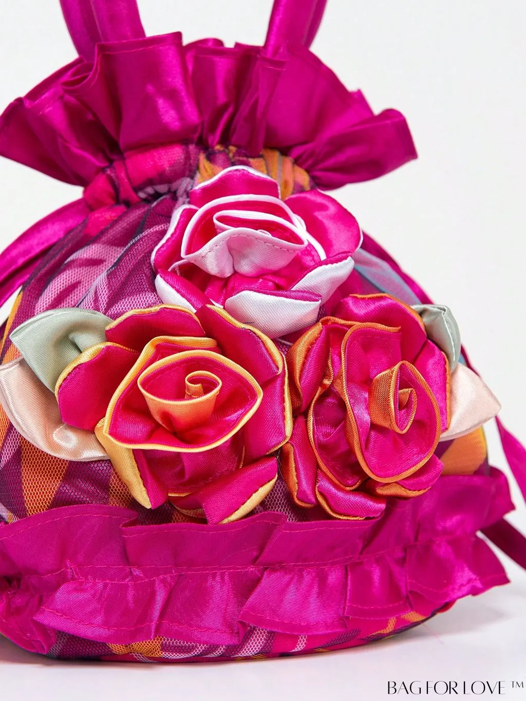 BagForLove - Floral Drawstring Handbag: Trendy, Elegant Evening & Phone Bag with Charming Bucket Design