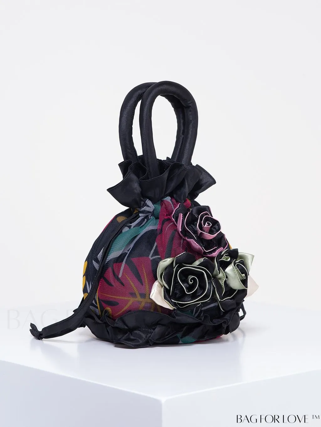 BagForLove - Floral Drawstring Handbag: Trendy, Elegant Evening & Phone Bag with Charming Bucket Design