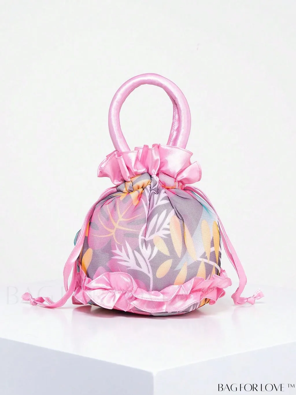 BagForLove - Floral Drawstring Handbag: Trendy, Elegant Evening & Phone Bag with Charming Bucket Design