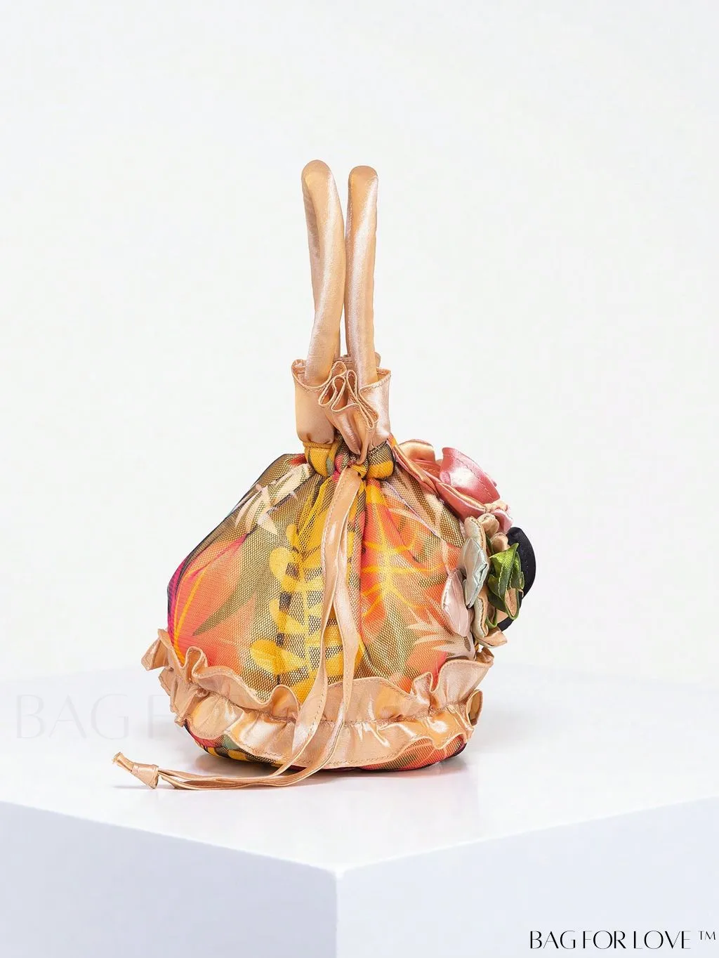 BagForLove - Floral Drawstring Handbag: Trendy, Elegant Evening & Phone Bag with Charming Bucket Design
