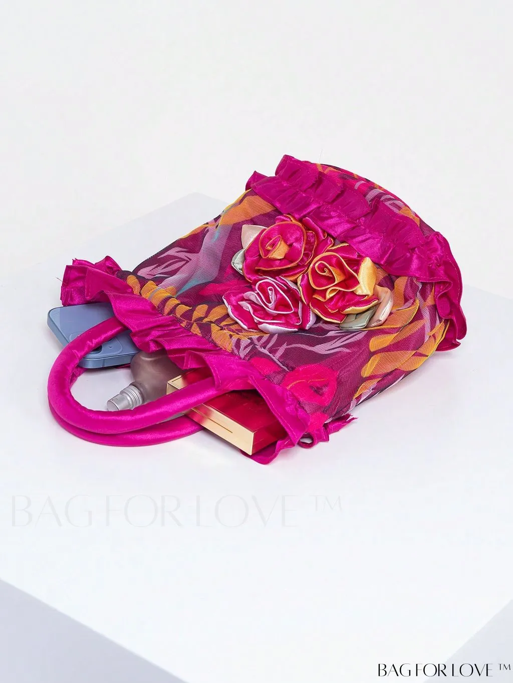 BagForLove - Floral Drawstring Handbag: Trendy, Elegant Evening & Phone Bag with Charming Bucket Design
