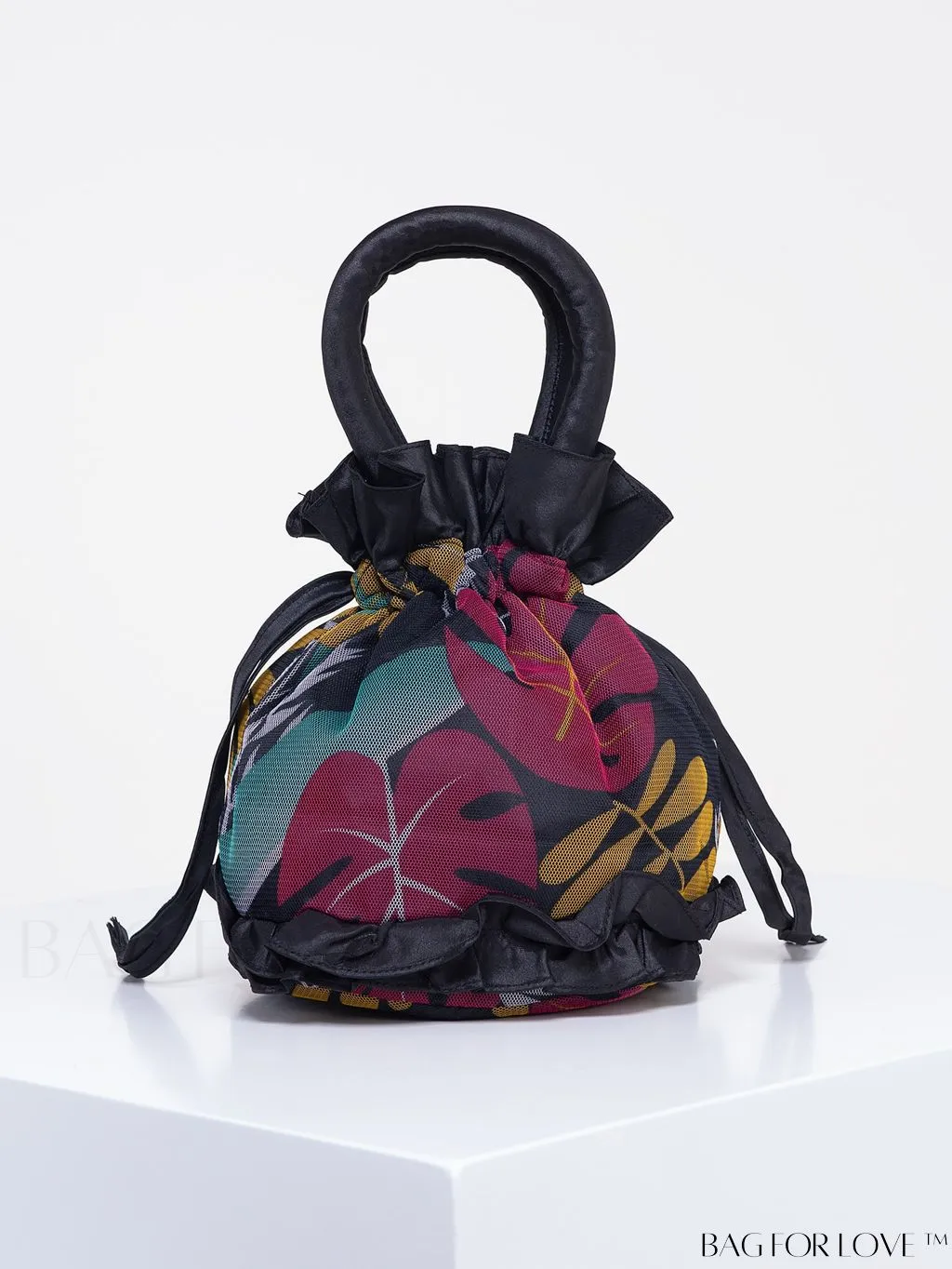 BagForLove - Floral Drawstring Handbag: Trendy, Elegant Evening & Phone Bag with Charming Bucket Design