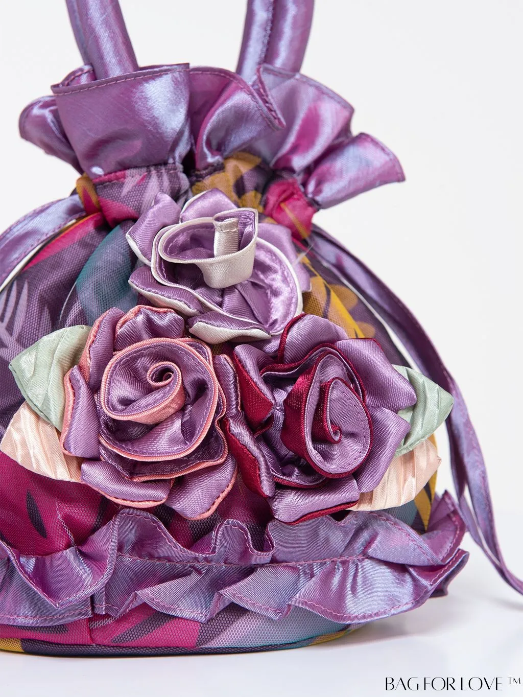 BagForLove - Floral Drawstring Handbag: Trendy, Elegant Evening & Phone Bag with Charming Bucket Design