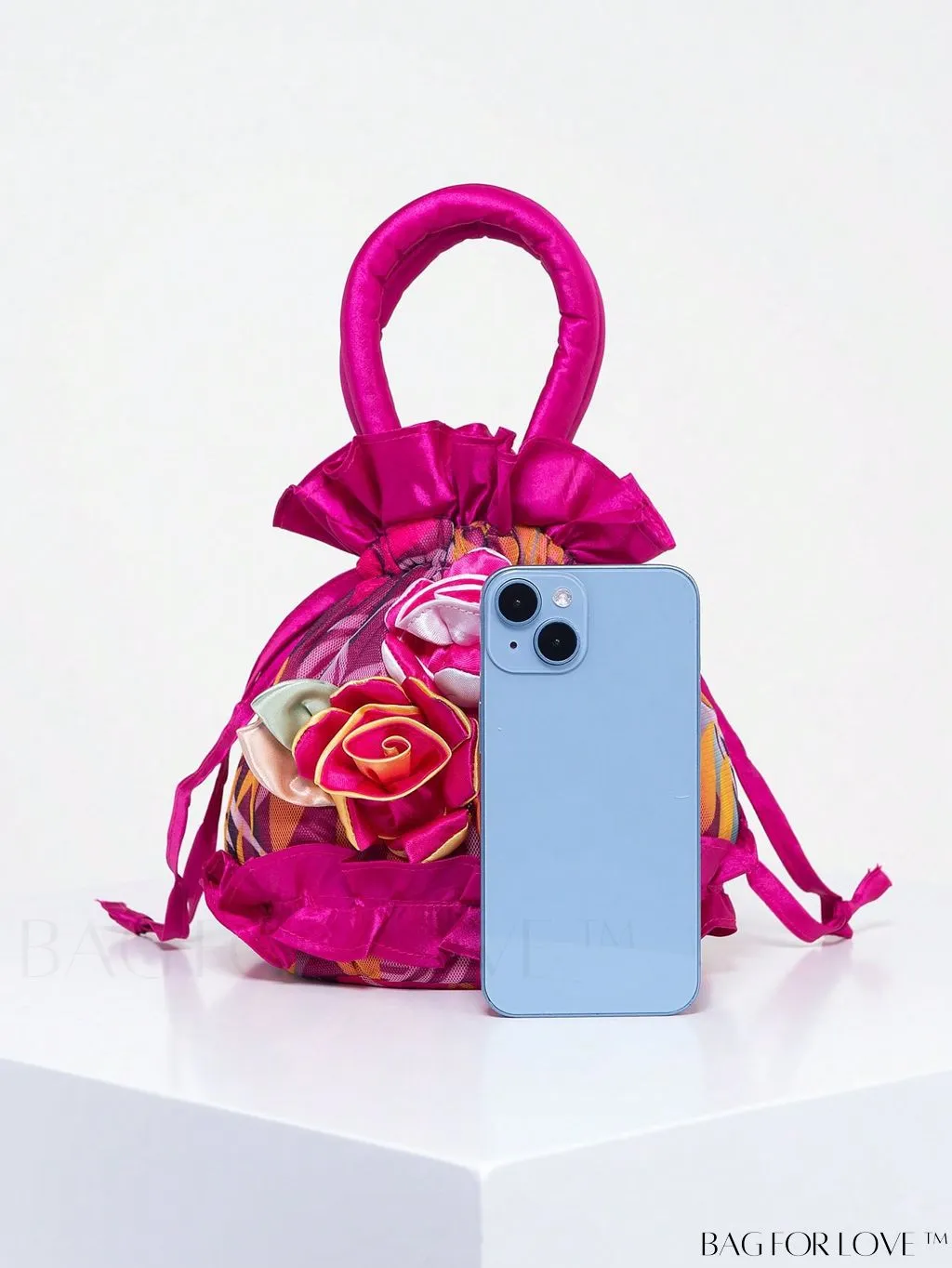 BagForLove - Floral Drawstring Handbag: Trendy, Elegant Evening & Phone Bag with Charming Bucket Design
