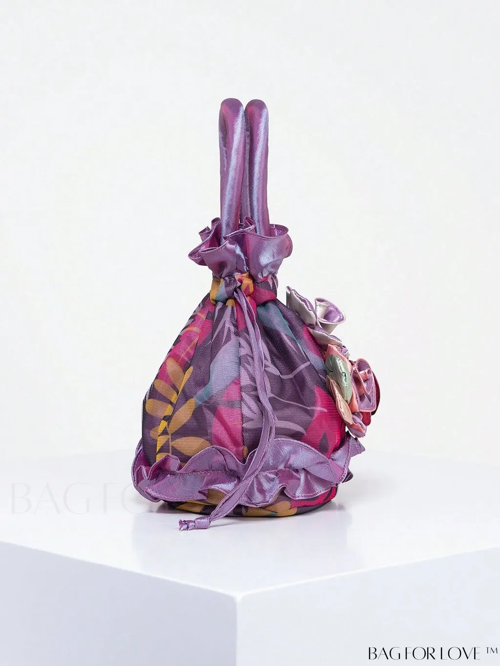 BagForLove - Floral Drawstring Handbag: Trendy, Elegant Evening & Phone Bag with Charming Bucket Design