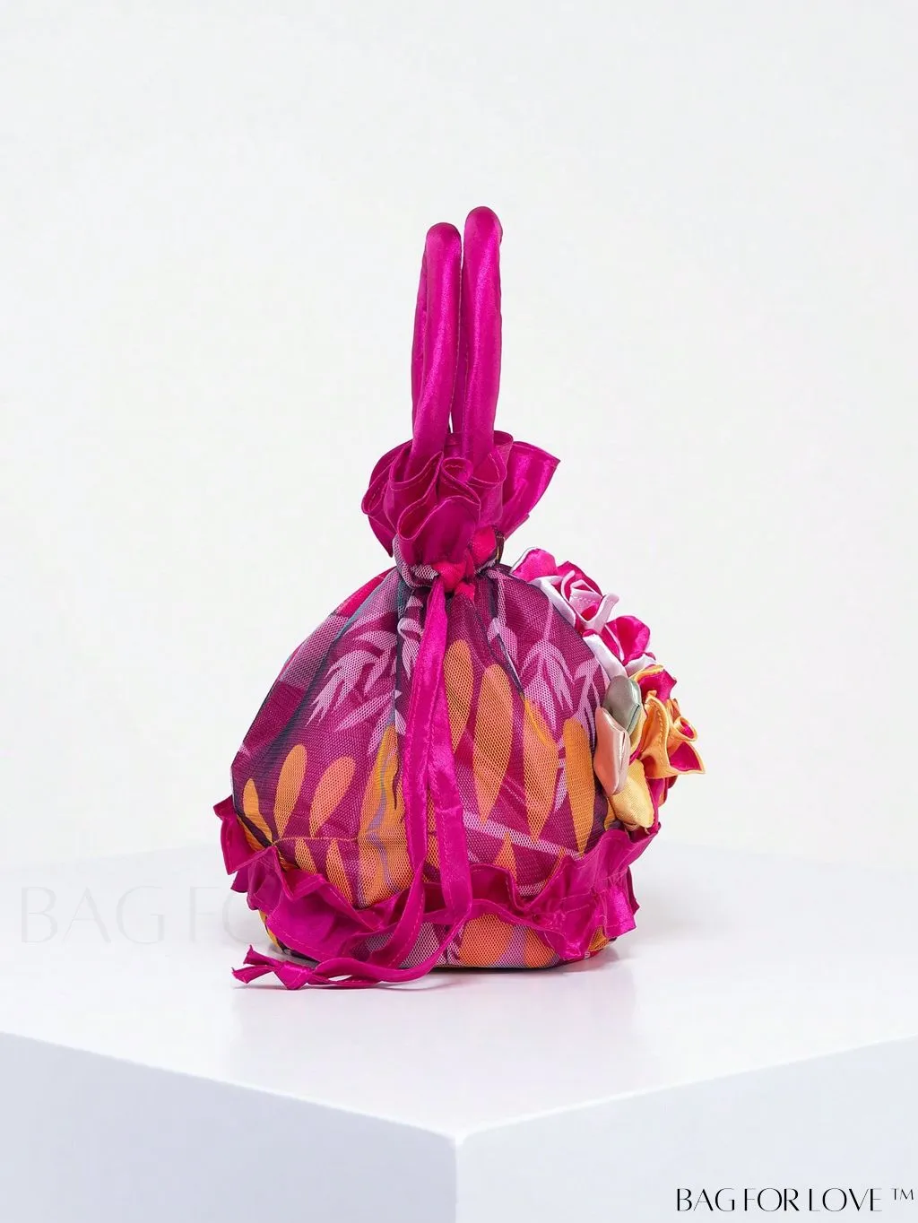 BagForLove - Floral Drawstring Handbag: Trendy, Elegant Evening & Phone Bag with Charming Bucket Design