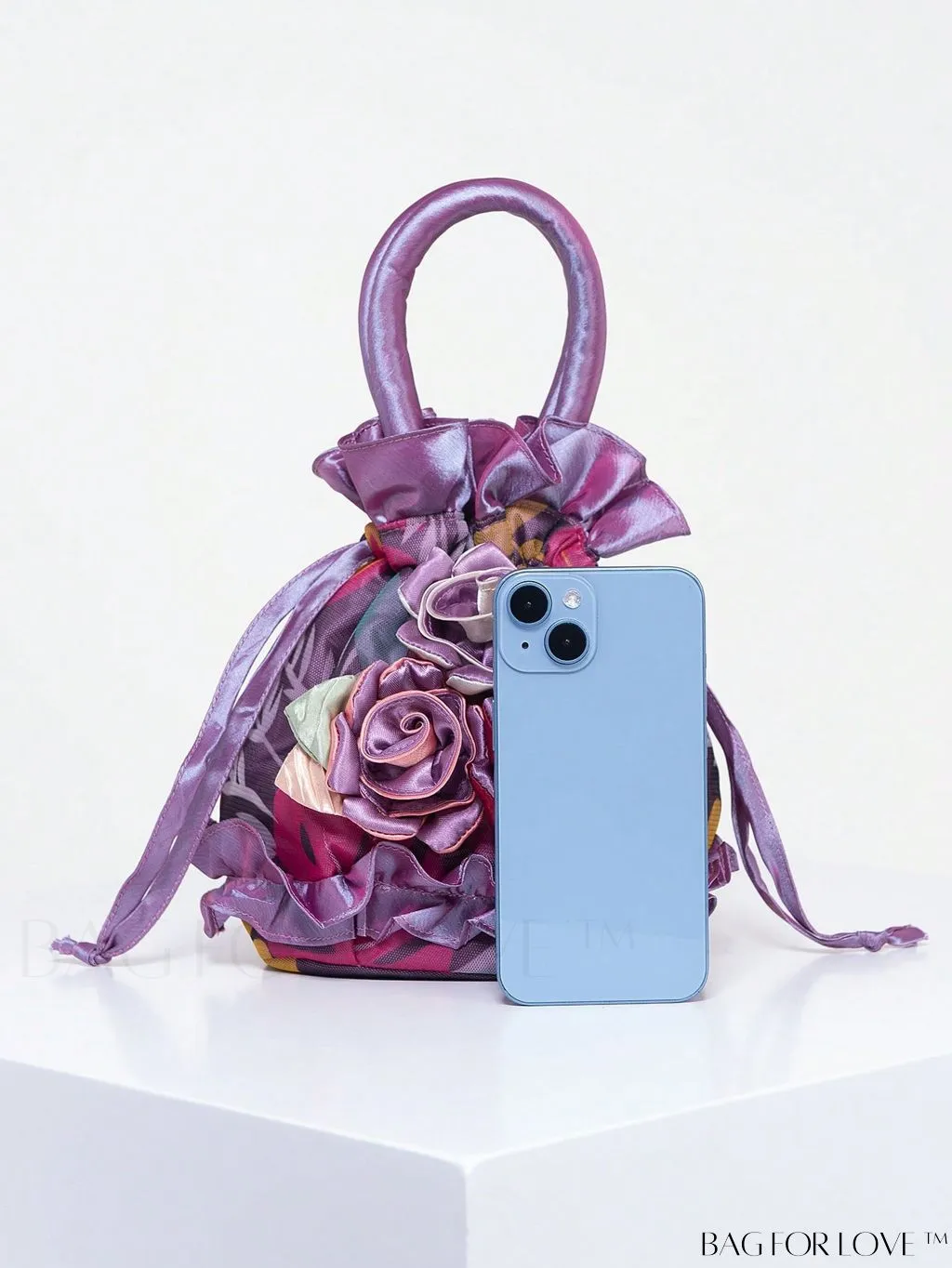BagForLove - Floral Drawstring Handbag: Trendy, Elegant Evening & Phone Bag with Charming Bucket Design