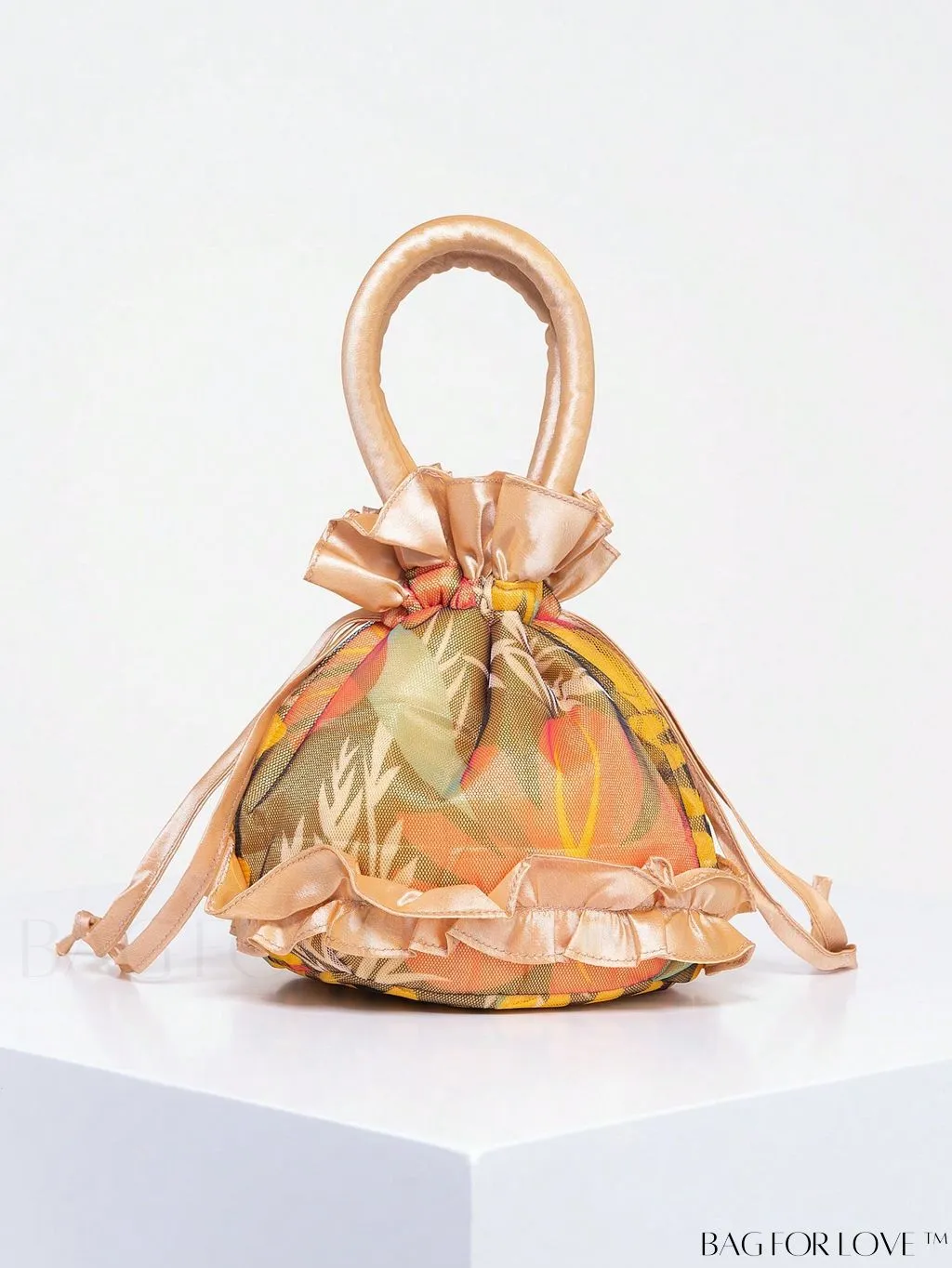 BagForLove - Floral Drawstring Handbag: Trendy, Elegant Evening & Phone Bag with Charming Bucket Design