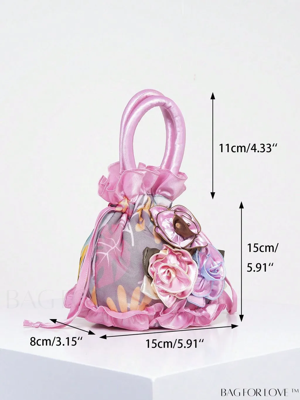 BagForLove - Floral Drawstring Handbag: Trendy, Elegant Evening & Phone Bag with Charming Bucket Design