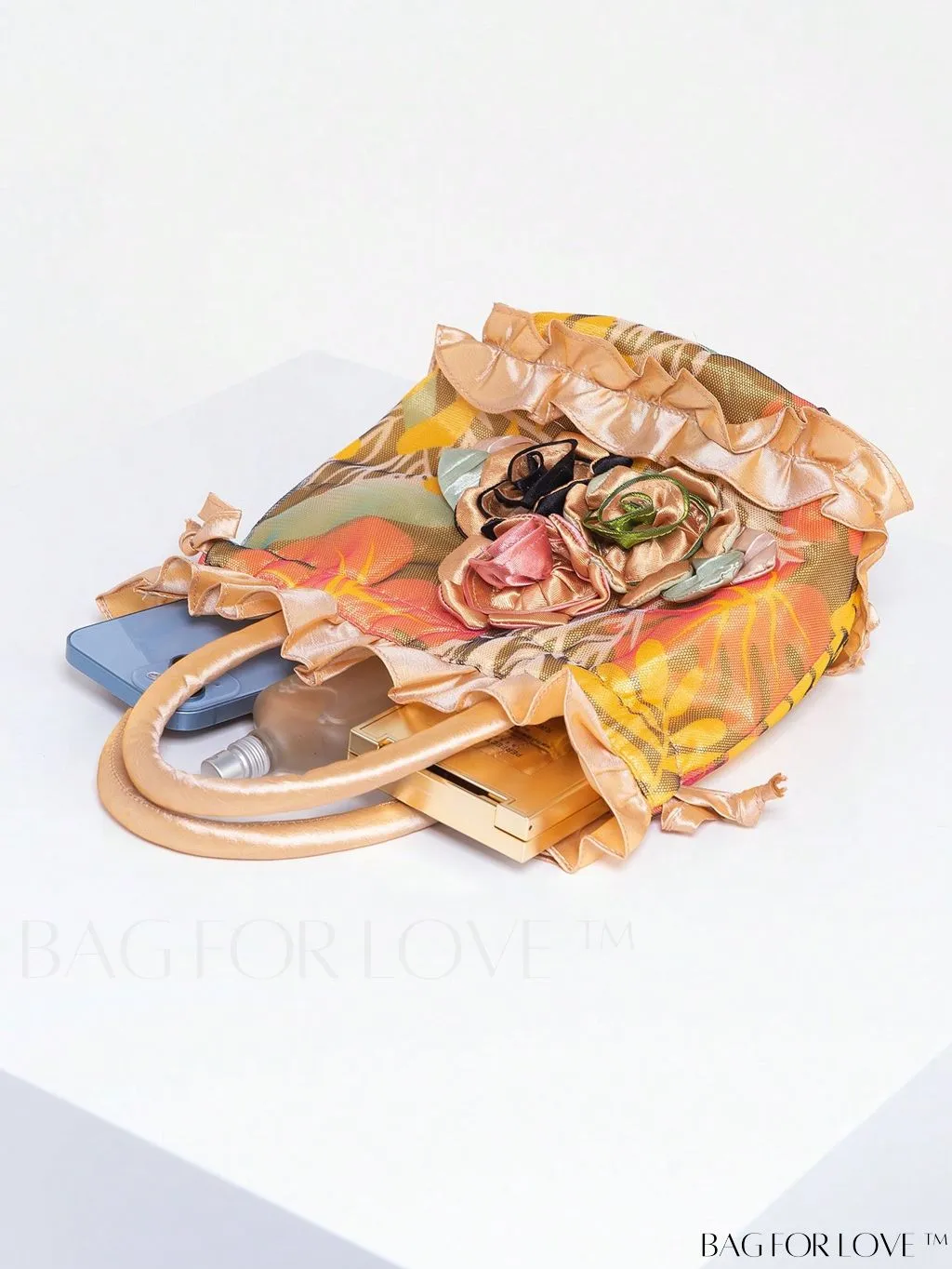 BagForLove - Floral Drawstring Handbag: Trendy, Elegant Evening & Phone Bag with Charming Bucket Design