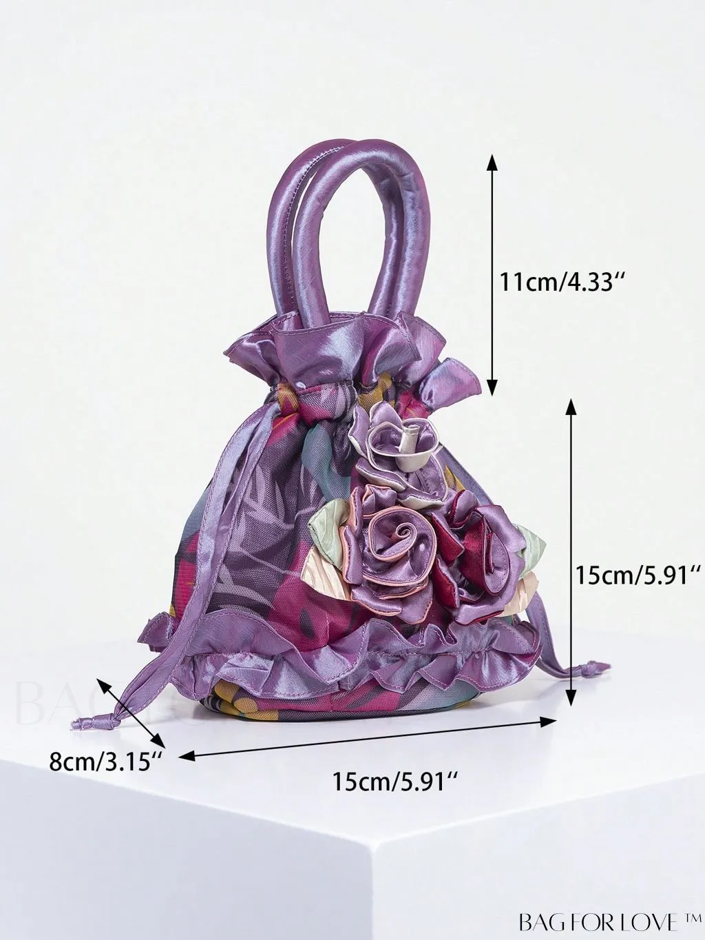 BagForLove - Floral Drawstring Handbag: Trendy, Elegant Evening & Phone Bag with Charming Bucket Design