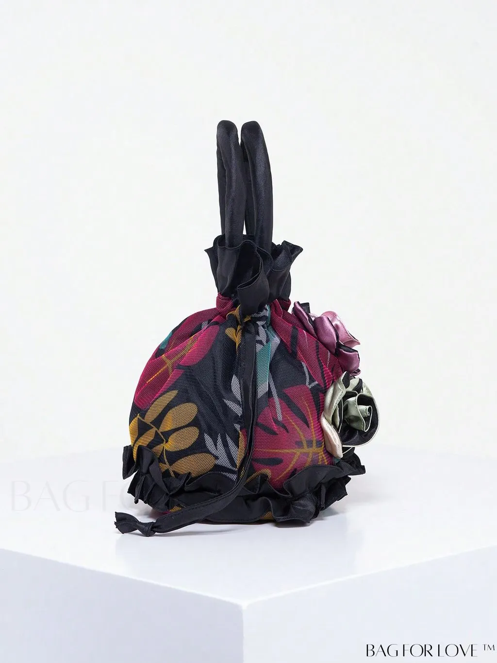 BagForLove - Floral Drawstring Handbag: Trendy, Elegant Evening & Phone Bag with Charming Bucket Design