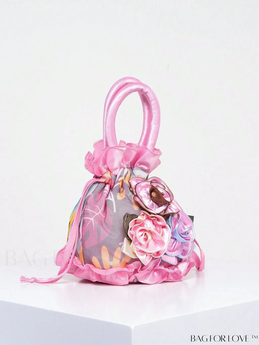 BagForLove - Floral Drawstring Handbag: Trendy, Elegant Evening & Phone Bag with Charming Bucket Design