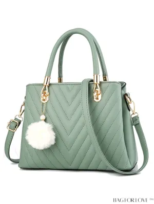 BagForLove - I IHAYNER Quilted Leather Handbags: Stylish Womens Totes and Satchels with Pompom Detail