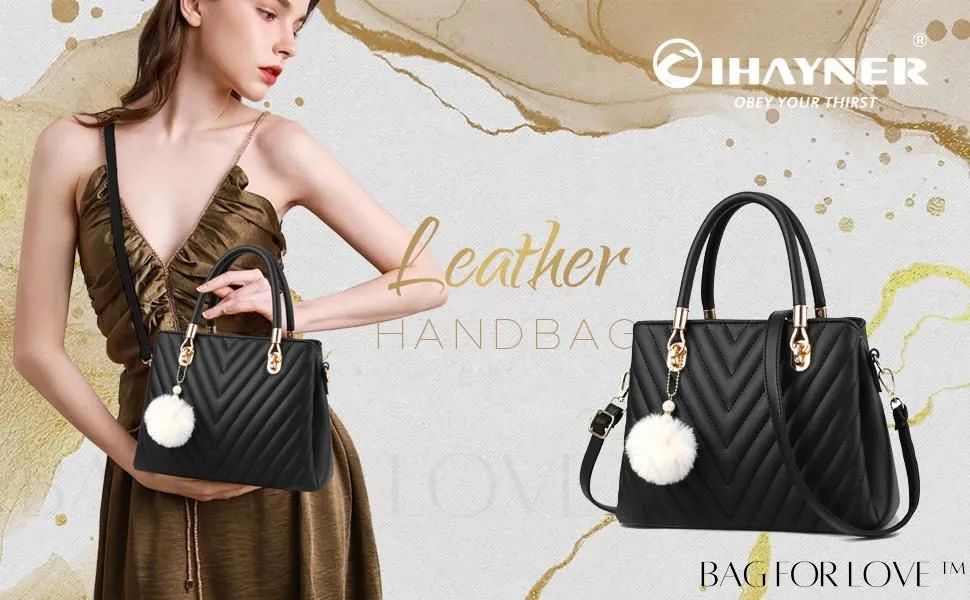 BagForLove - I IHAYNER Womens Quilted Leather Handbags: Fashionable Top-handle Tote and Shoulder Bag