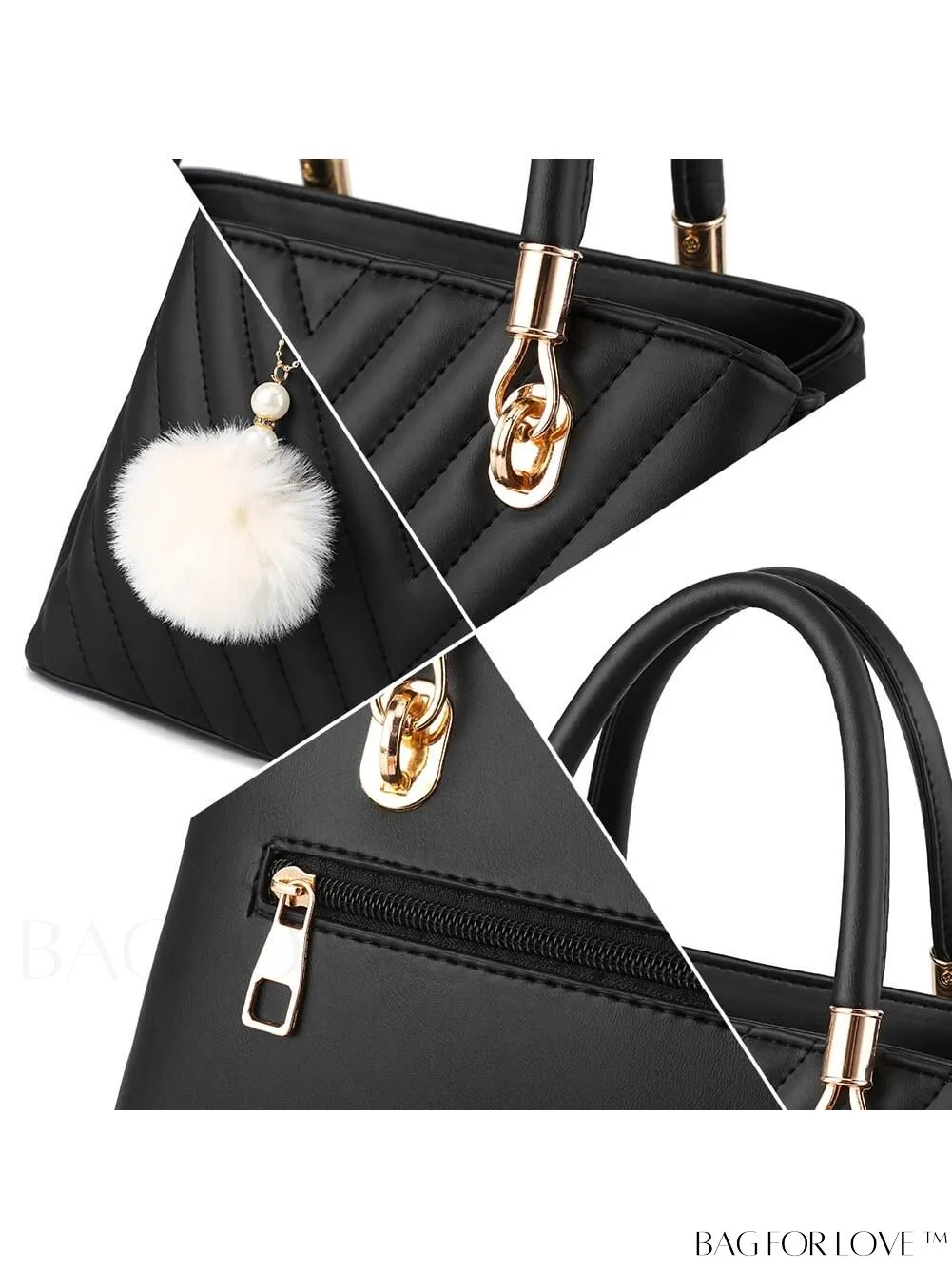 BagForLove - I IHAYNER Womens Quilted Leather Handbags: Fashionable Top-handle Tote and Shoulder Bag