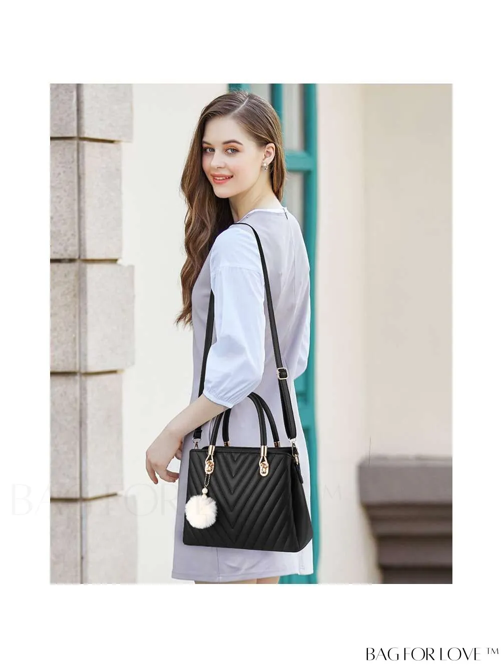 BagForLove - I IHAYNER Womens Quilted Leather Handbags: Fashionable Top-handle Tote and Shoulder Bag