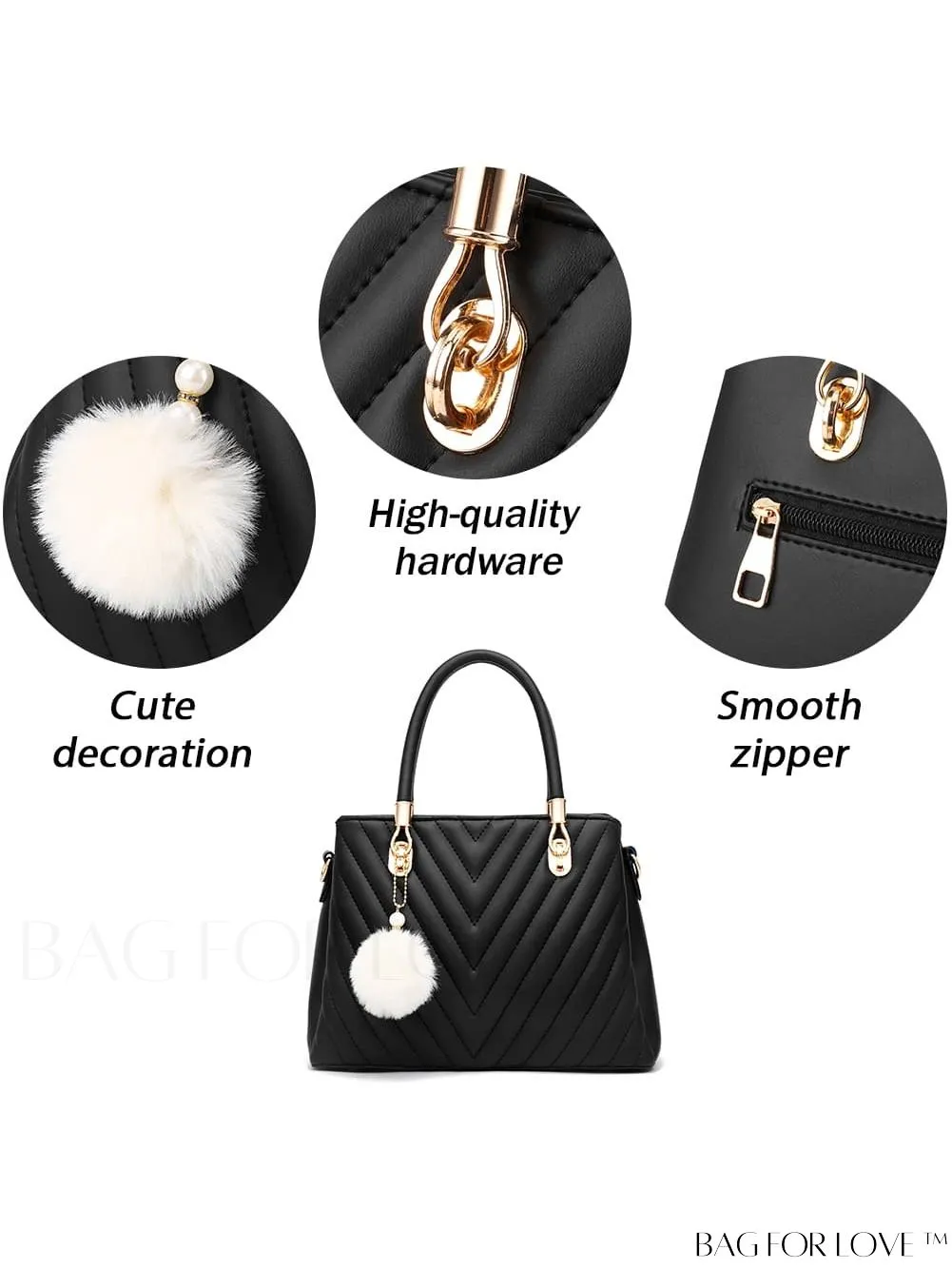 BagForLove - I IHAYNER Womens Quilted Leather Handbags: Fashionable Top-handle Tote and Shoulder Bag