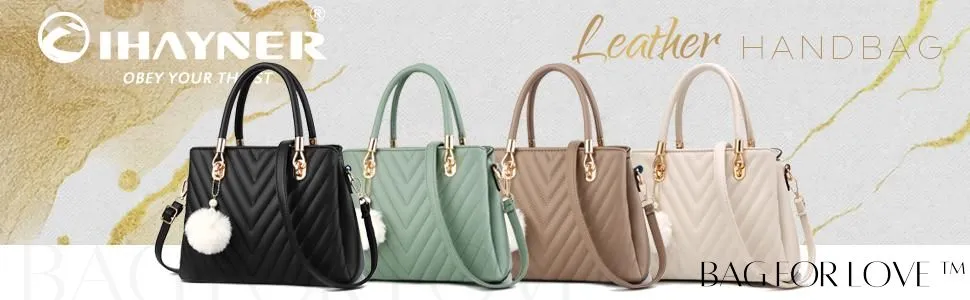 BagForLove - I IHAYNER Womens Quilted Leather Handbags: Fashionable Top-handle Tote and Shoulder Bag