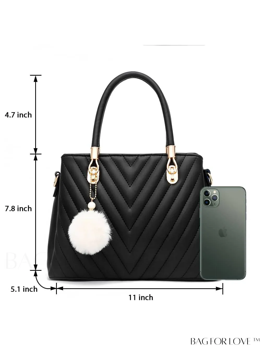 BagForLove - I IHAYNER Womens Quilted Leather Handbags: Fashionable Top-handle Tote and Shoulder Bag