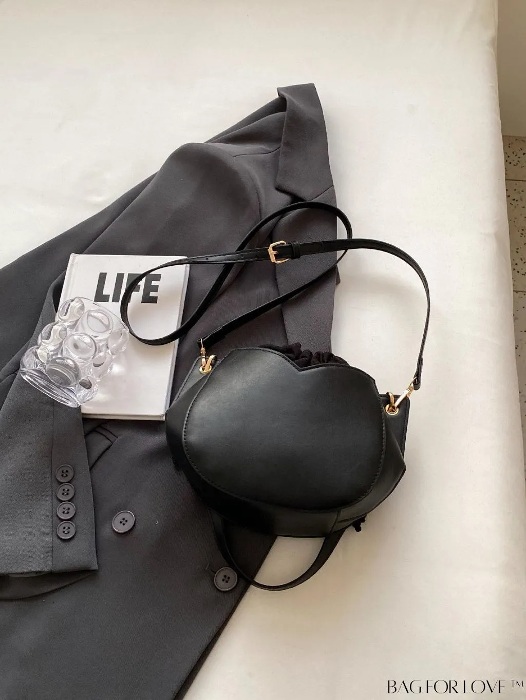 BagForLove - Pink Minimalist PU Drawstring Bucket Bag: Elegant and Functional