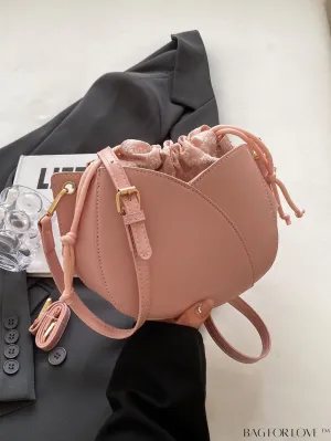 BagForLove - Pink Minimalist PU Drawstring Bucket Bag: Elegant and Functional