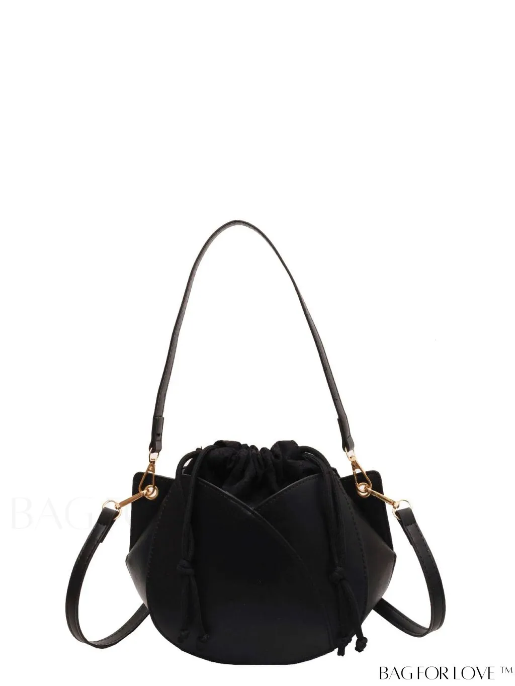 BagForLove - Pink Minimalist PU Drawstring Bucket Bag: Elegant and Functional