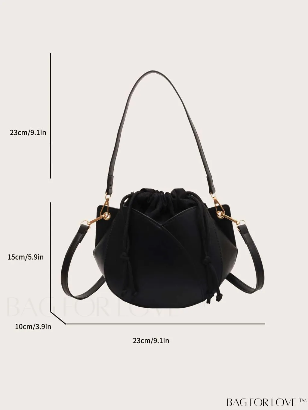 BagForLove - Pink Minimalist PU Drawstring Bucket Bag: Elegant and Functional