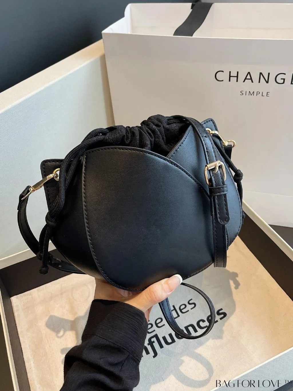 BagForLove - Pink Minimalist PU Drawstring Bucket Bag: Elegant and Functional