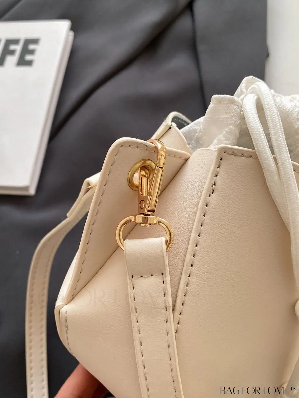 BagForLove - Pink Minimalist PU Drawstring Bucket Bag: Elegant and Functional