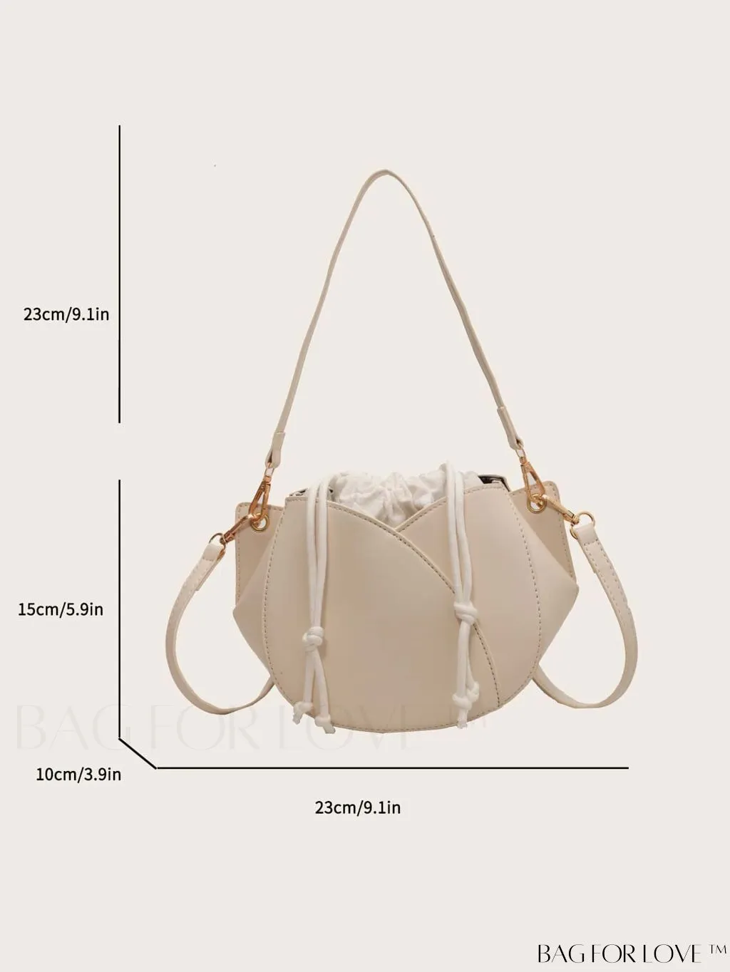 BagForLove - Pink Minimalist PU Drawstring Bucket Bag: Elegant and Functional