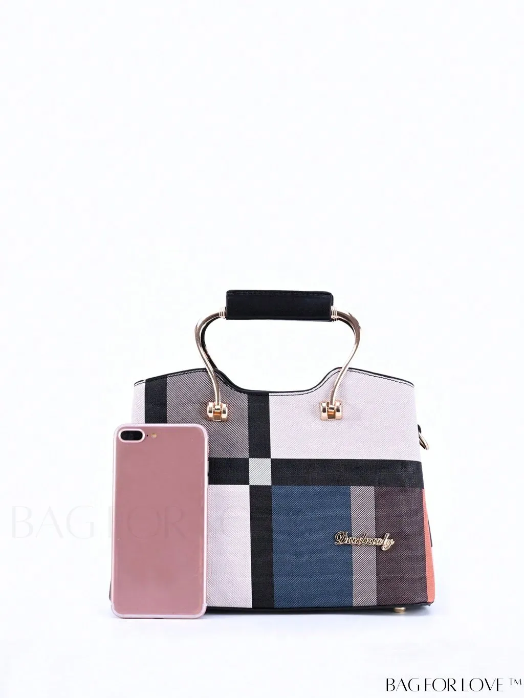 BagForLove - Plaid Square Bag Charm for a Professional Office Look
