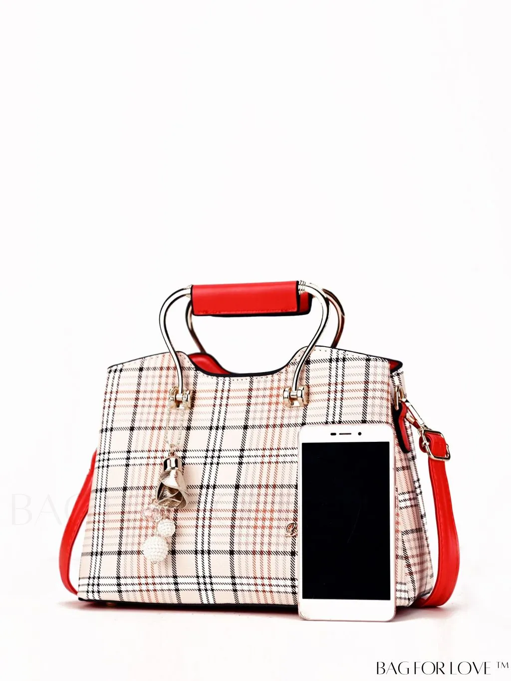 BagForLove - Plaid Square Bag Charm for a Professional Office Look