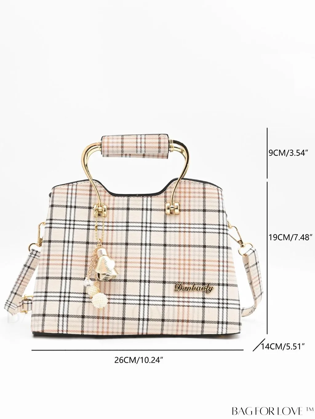 BagForLove - Plaid Square Bag Charm for a Professional Office Look