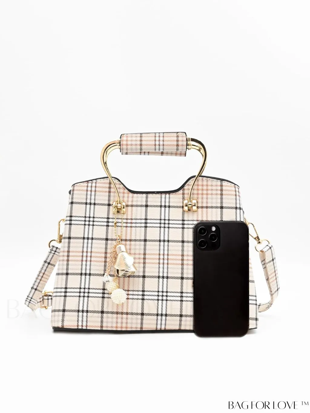 BagForLove - Plaid Square Bag Charm for a Professional Office Look