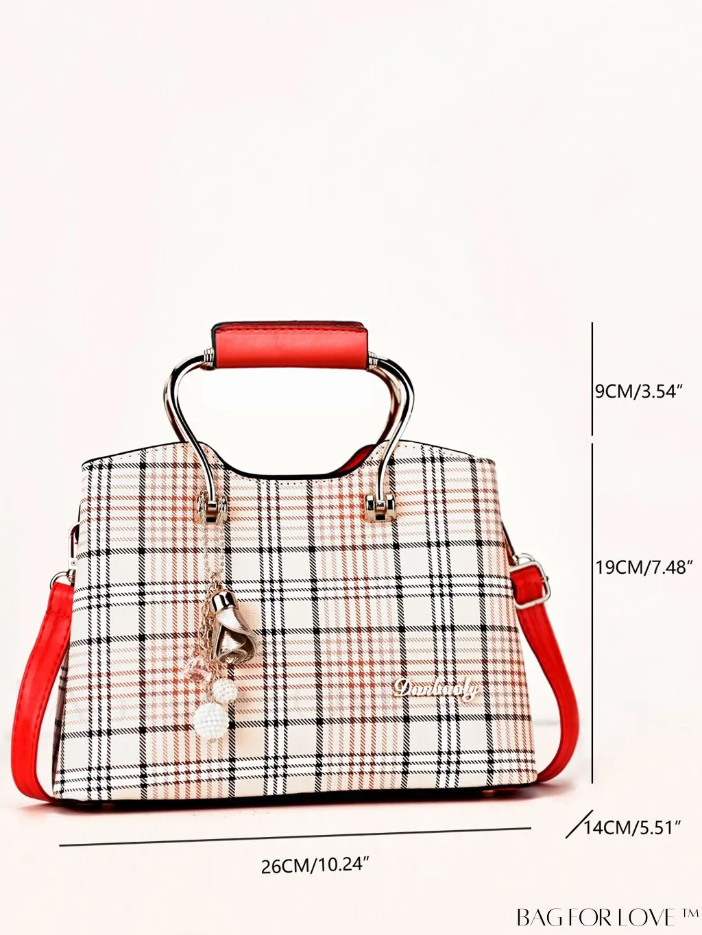 BagForLove - Plaid Square Bag Charm for a Professional Office Look