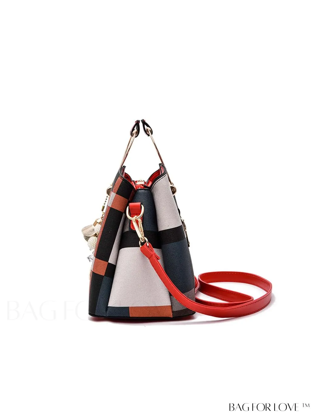 BagForLove - Plaid Square Bag Charm for a Professional Office Look