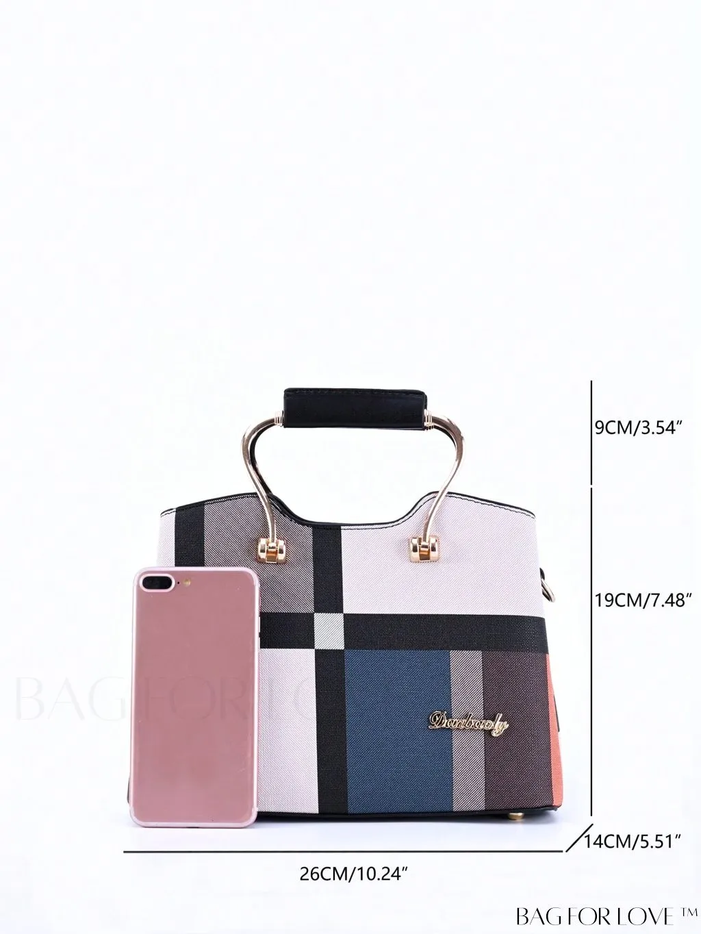 BagForLove - Plaid Square Bag Charm for a Professional Office Look