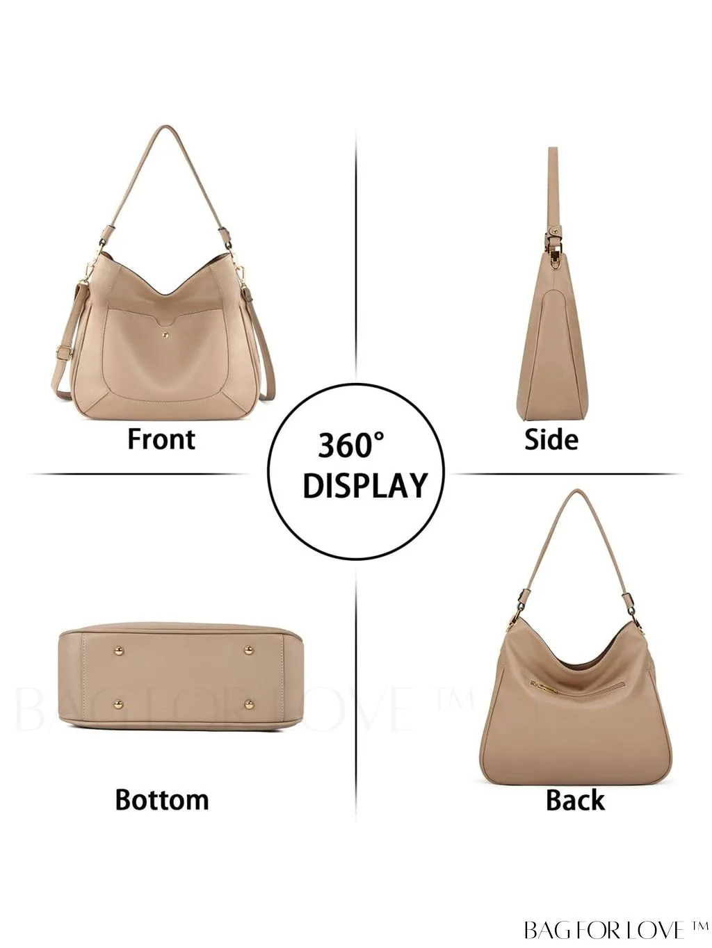 BagForLove - Premium Leather Womens Handbags: Stylish, Spacious Tote with Shoulder and Crossbody Options.