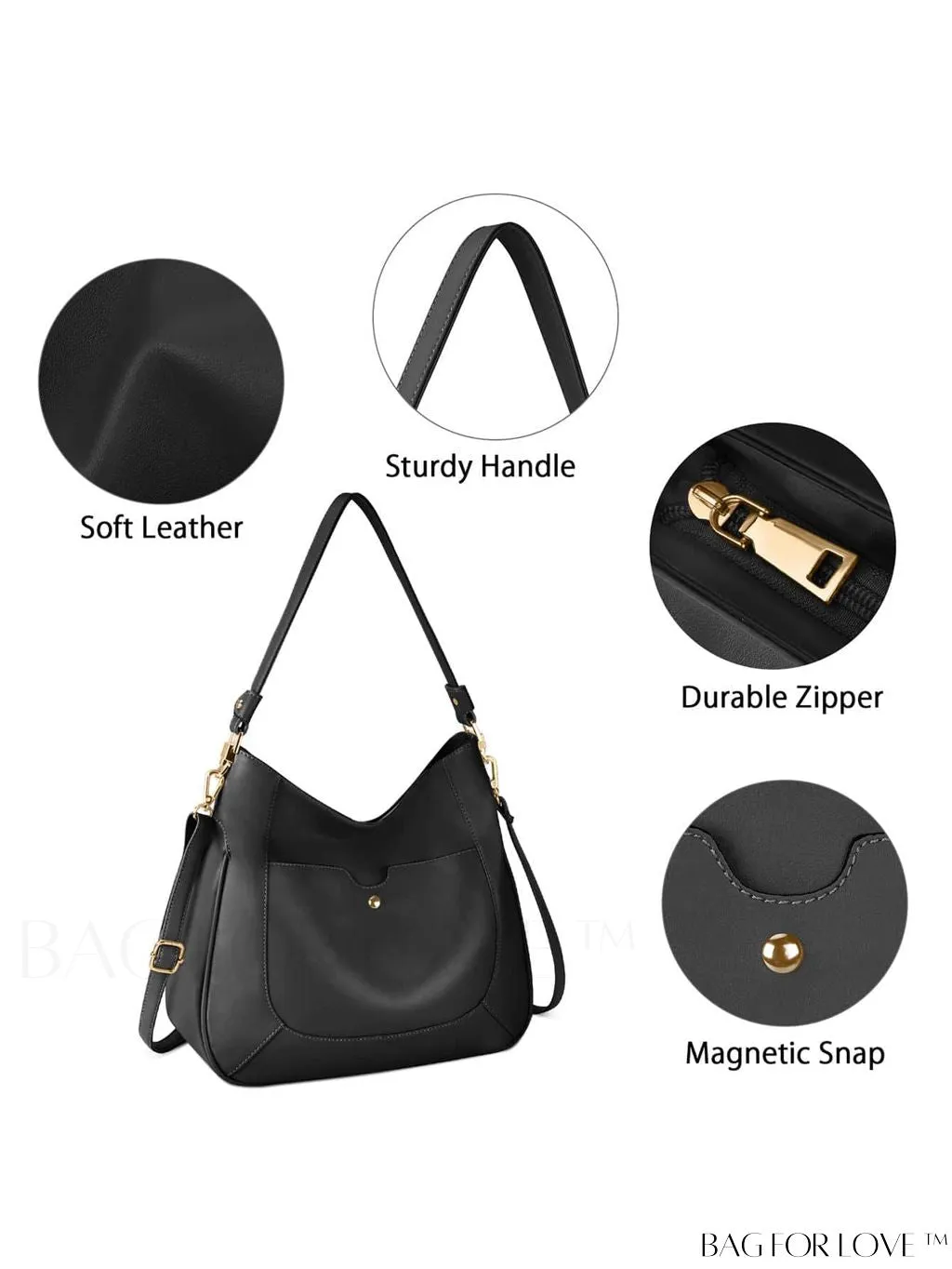 BagForLove - Premium Leather Womens Handbags: Stylish, Spacious Tote with Shoulder and Crossbody Options.