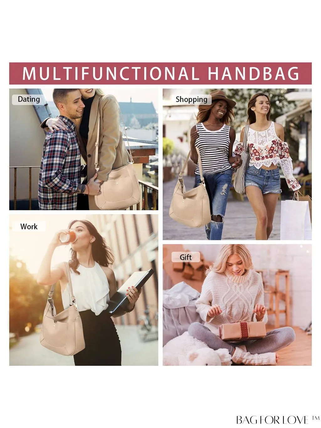 BagForLove - Premium Leather Womens Handbags: Stylish, Spacious Tote with Shoulder and Crossbody Options.