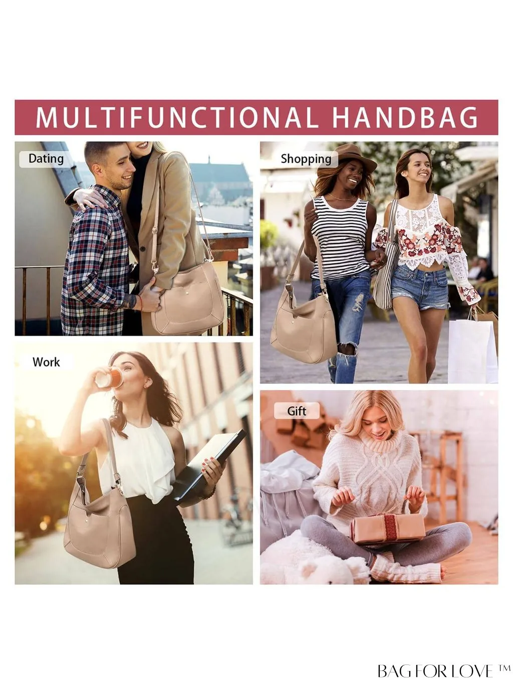 BagForLove - Premium Leather Womens Handbags: Stylish, Spacious Tote with Shoulder and Crossbody Options.