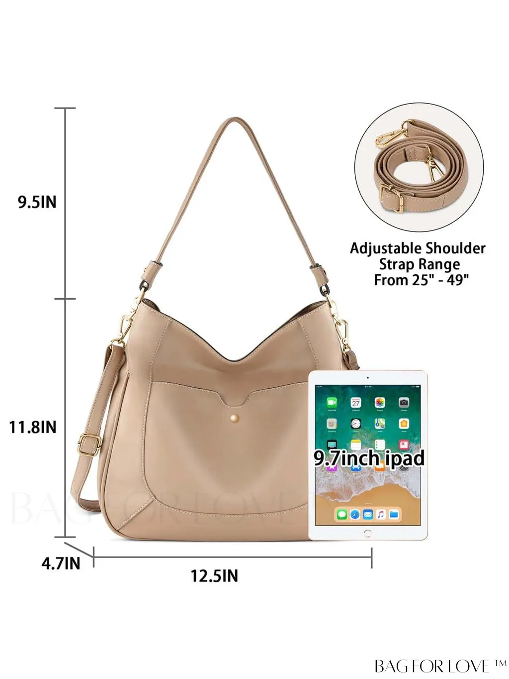 BagForLove - Premium Leather Womens Handbags: Stylish, Spacious Tote with Shoulder and Crossbody Options.