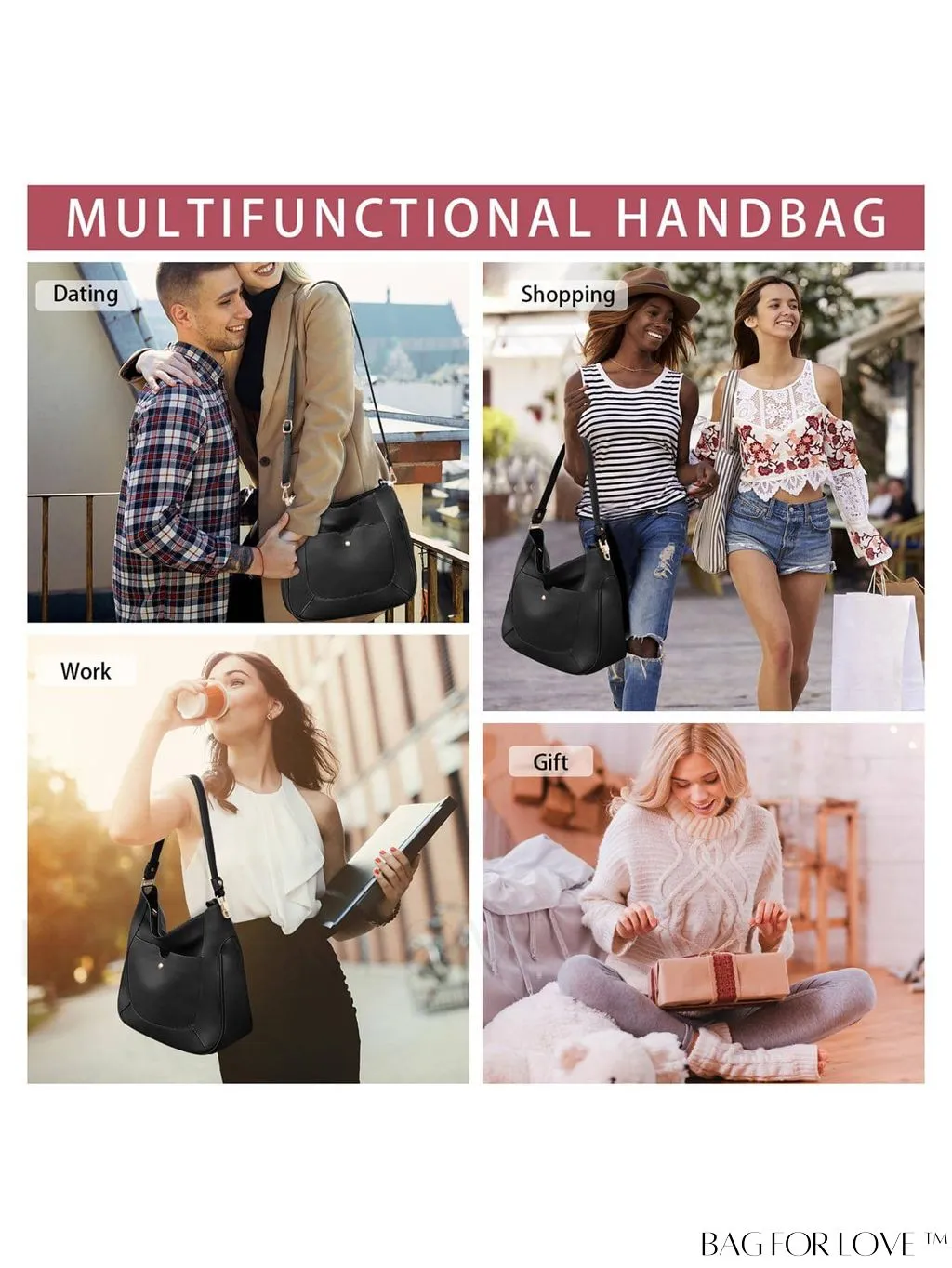 BagForLove - Premium Leather Womens Handbags: Stylish, Spacious Tote with Shoulder and Crossbody Options.