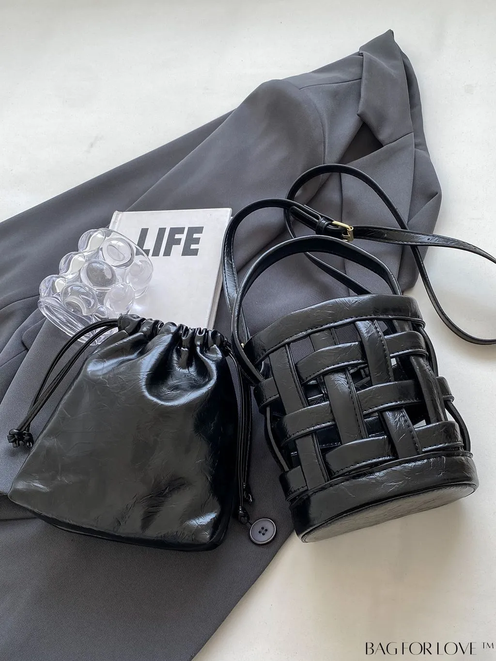 BagForLove - Stylish Adjustable Shoulder Strap Mini Handbag with Drawstring Design