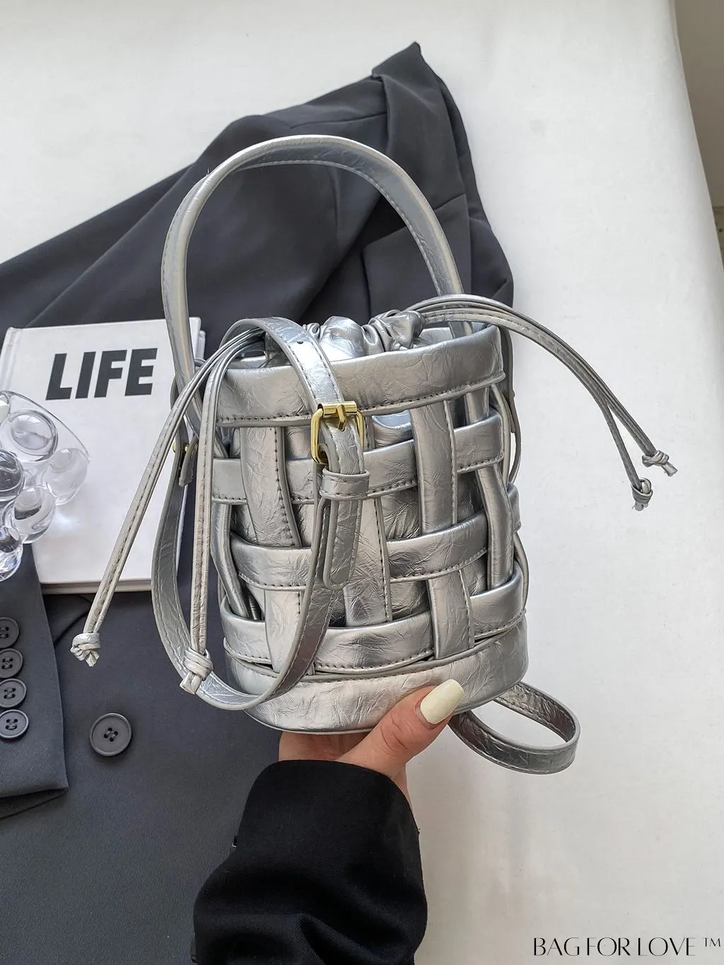 BagForLove - Stylish Adjustable Shoulder Strap Mini Handbag with Drawstring Design
