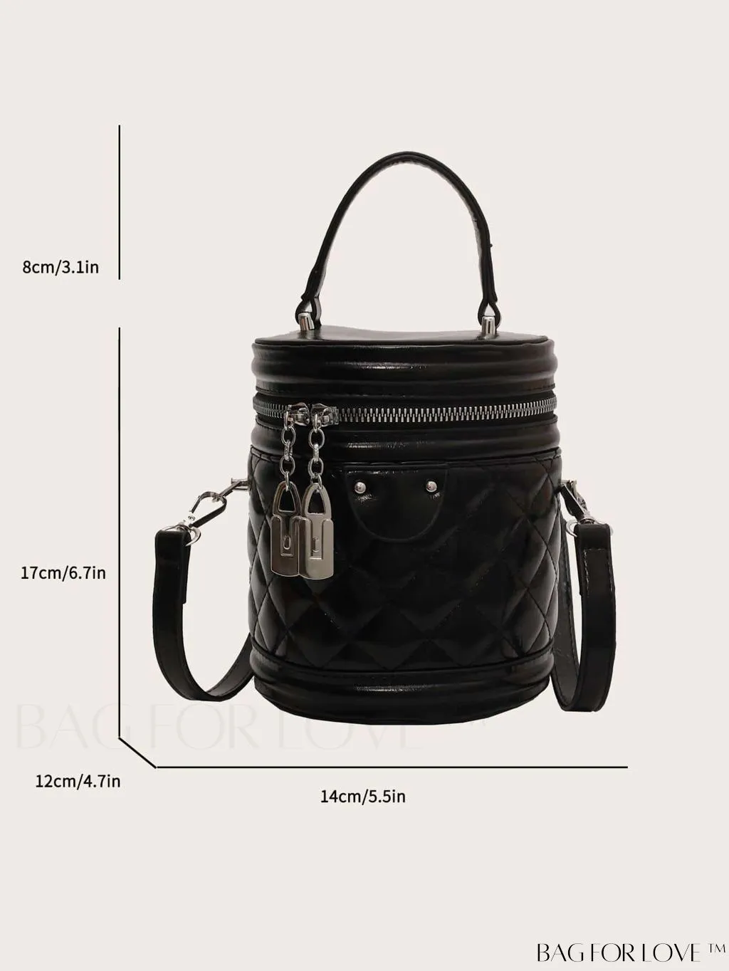 BagForLove - Stylish Black Quilted Bucket Bag with Elegant Top Handle