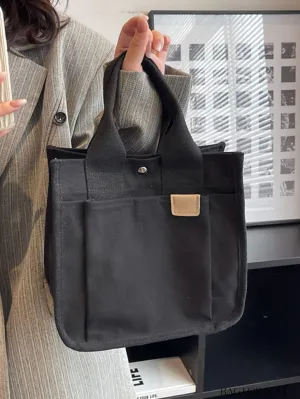 BagForLove - Stylish Canvas Mini Tote: Small Satchel Handbag for Women - Fashionable Crossbody Purse