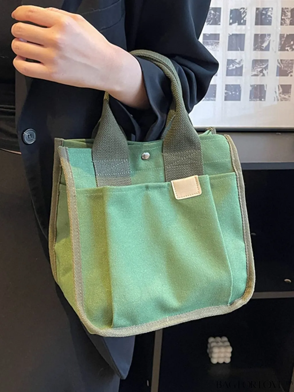 BagForLove - Stylish Mini Canvas Tote Bag: Small Satchel Handbag for Women, Fashionable Crossbody Purse